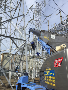 断路器更新作業、養生撤去