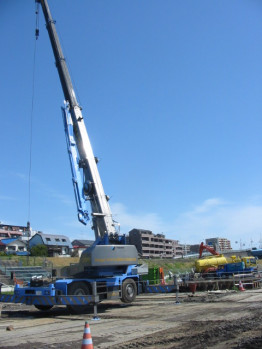 河川敷改修工事