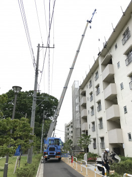 防水材搬入・ガラ搬出