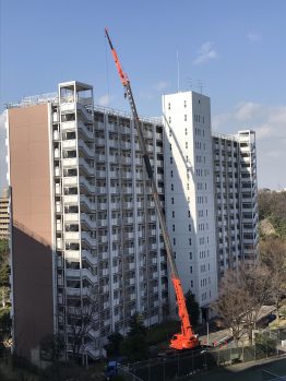 防水材搬入・養生施工撤去作業