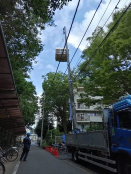 防水材搬入・養生撤去合判作業