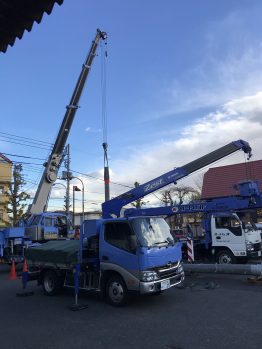 電柱引抜き合判作業