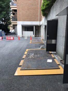 鉄板養生施工作業