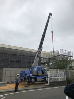 発電機設置・養生施工撤去作業