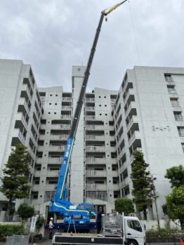 スタンション搬入・鉄板養生施工撤去作業