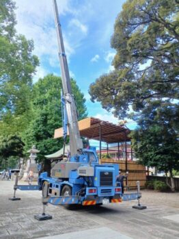 やぐら・鳥居解体作業