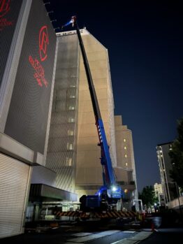 トランス揚重及び鉄板養生施工撤去作業