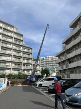 ガラ出し・防水材搬入及び養生施工撤去作業