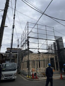 木造建て方及び鉄板養生施工撤去作業