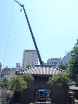 墓石移動作業及び養生施工撤去作業