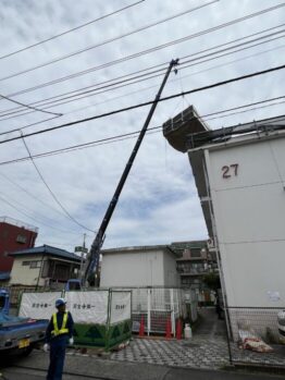 防水材搬入及び養生施工撤去