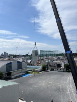 GHP揚重及び鉄板養生施工撤去作業