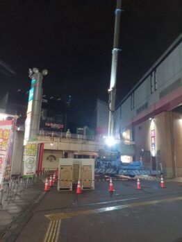 空調室外機揚重作業