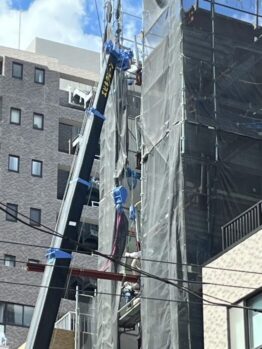 ALC搬入・鋼材搬入
