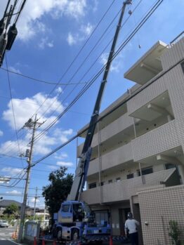 アンテナ支柱交換作業