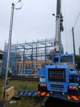 木造建て方作業