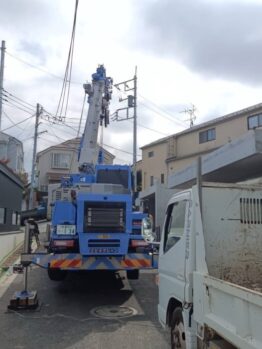 ユンボ揚重・残土搬出