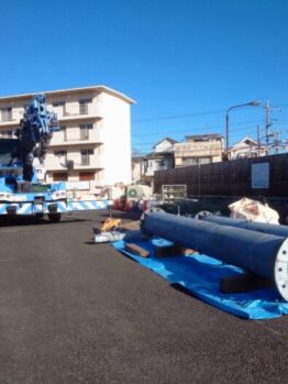 アンテナ材搬出作業