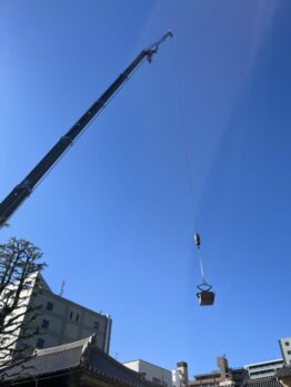 墓石設置及び鉄板養生施工作業