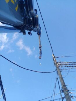 鉄骨階段取付作業