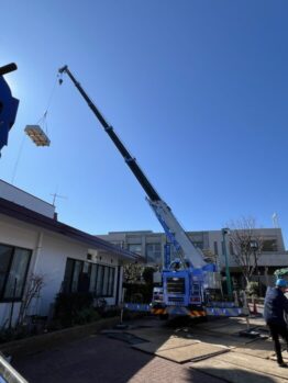 太陽光パネル搬入及び養生施工撤去作業