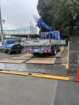 鉄板養生施工作業