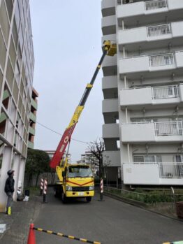 外壁タイル点検作業
