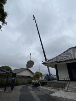 石搬入及び鉄板養生施工作業