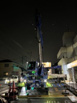 電源箱搬出及び鉄板養生施工撤去作業