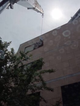 鉄骨部材搬入