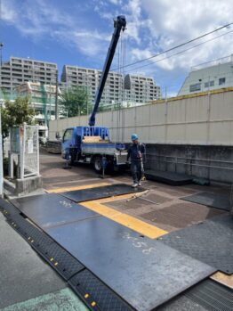養生材回収作業