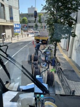ケーブルドラム等搬入