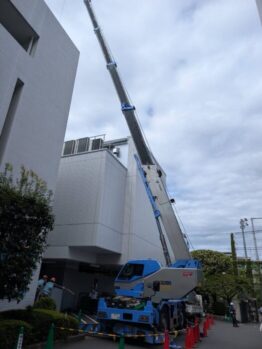 空ドラム、足場材搬出