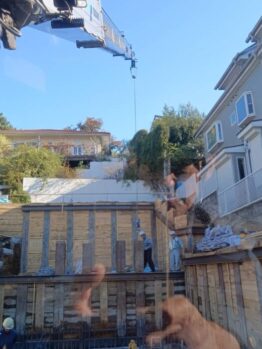 腹起こし解体作業