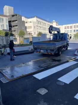 鉄板養生施工作業