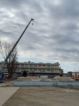 木造建て方部材搬入