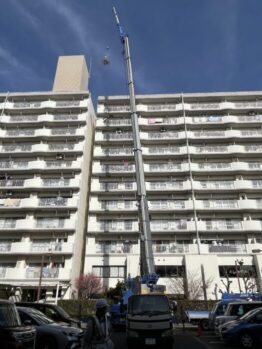 足場材搬出作業及び鉄板養生施工撤去作業