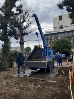 鉄板養生施工作業