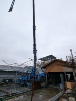 チップ搬入及び鉄板養生施工作業