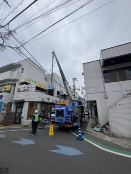 電気水温ポンプ揚重