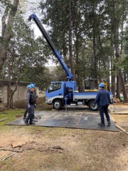 鉄板養生施工作業