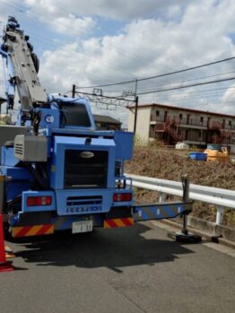 ボーリングマシン揚重作業