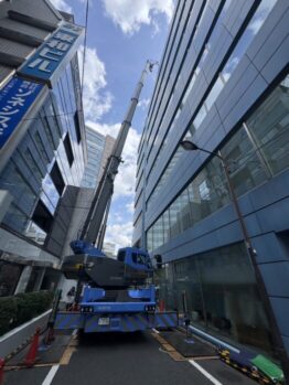 電源箱搬出及び鉄板養生施工撤去作業