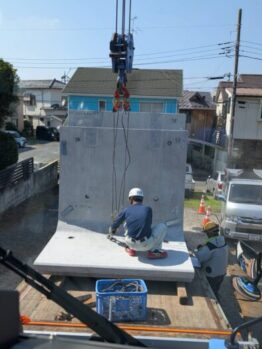 L型擁壁設置作業