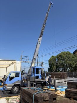 枕木移動作業及び養生施工撤去作業