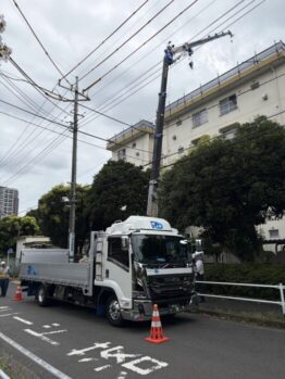 ベルベース搬入及び養生施工撤去作業