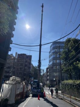 鉄筋材搬入作業