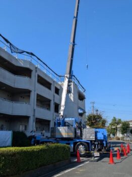 太陽光パネル揚重作業