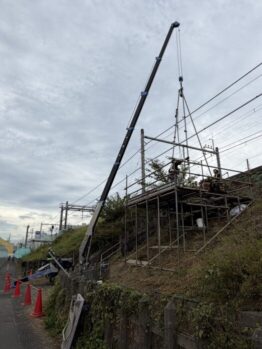 ボーリングマシーン搬入